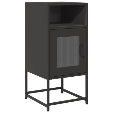 vidaXL Κομοδίνο Μαύρο 36x39x78cm από χάλυβα ψυχρής έλασης 1 τεμ.