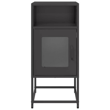 vidaXL Κομοδίνο Μαύρο 36x39x78cm από χάλυβα ψυχρής έλασης 1 τεμ.
