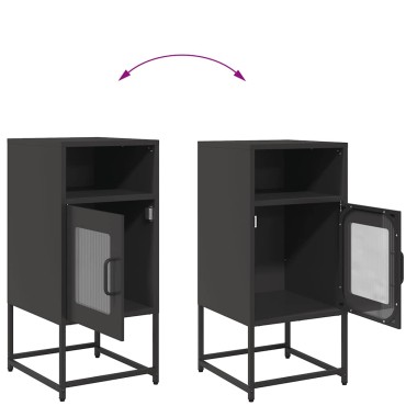 vidaXL Κομοδίνο Μαύρο 36x39x78cm από χάλυβα ψυχρής έλασης 1 τεμ.