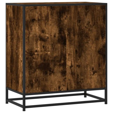 vidaXL Sideboard Καπνιστή βελανιδιά Κατασκευασμένο ξύλο και μέταλλο 68x35x76 cm 1 τεμ.