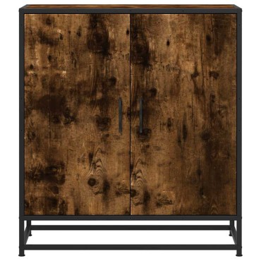 vidaXL Sideboard Καπνιστή βελανιδιά Κατασκευασμένο ξύλο και μέταλλο 68x35x76 cm 1 τεμ.