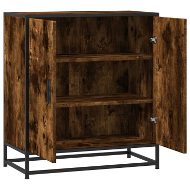 vidaXL Sideboard Καπνιστή βελανιδιά Κατασκευασμένο ξύλο και μέταλλο 68x35x76 cm 1 τεμ.