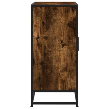 vidaXL Sideboard Καπνιστή βελανιδιά Κατασκευασμένο ξύλο και μέταλλο 68x35x76 cm 1 τεμ.