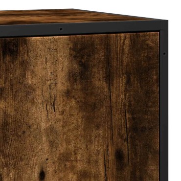 vidaXL Sideboard Καπνιστή βελανιδιά Κατασκευασμένο ξύλο και μέταλλο 68x35x76 cm 1 τεμ.