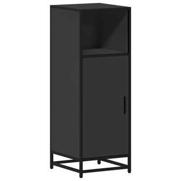 vidaXL Ντουλάπι μπάνιου Μαύρο 35x37,5x100cm Ξύλινη κατασκευή