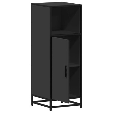 vidaXL Ντουλάπι μπάνιου Μαύρο 35x37,5x100cm Ξύλινη κατασκευή