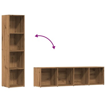 vidaXL Ντουλάπι βιβλίων Artisan Oak 36x30x143cm Κατασκευασμένο ξύλο 1 τεμ.
