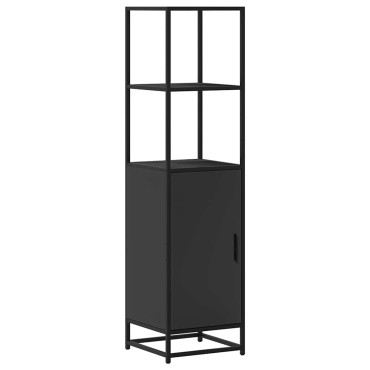 vidaXL Highboard Μαύρο 35,5x35x139cm Κατασκευασμένο ξύλο και μέταλλο 1 τεμ.