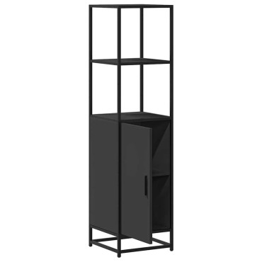 vidaXL Highboard Μαύρο 35,5x35x139cm Κατασκευασμένο ξύλο και μέταλλο 1 τεμ.