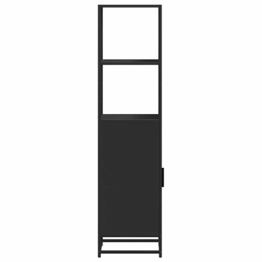 vidaXL Highboard Μαύρο 35,5x35x139cm Κατασκευασμένο ξύλο και μέταλλο 1 τεμ.