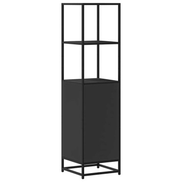 vidaXL Highboard Μαύρο 35,5x35x139cm Κατασκευασμένο ξύλο και μέταλλο 1 τεμ.