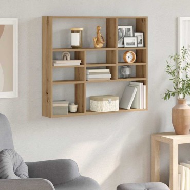 vidaXL Ράφι τοίχου Artisan Oak 90x16x78cm Κατασκευασμένο ξύλο 1 τεμ.