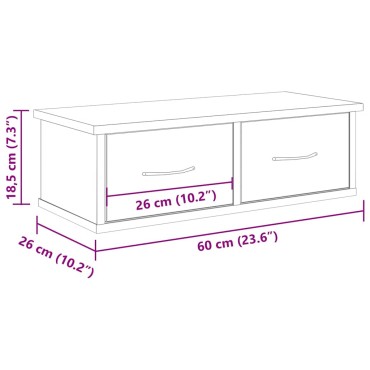vidaXL Ντουλάπι τοίχου Artisan Oak 60x26x18,5cm Κατασκευασμένο ξύλο 1 τεμ.