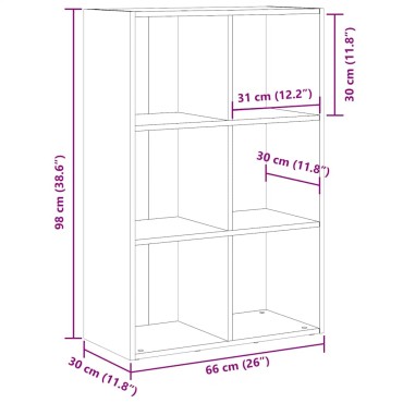 vidaXL Ντουλάπι βιβλίου/Σιδερένιο ντουλάπι Artisan Oak 66x30x98cm 1 τεμ.