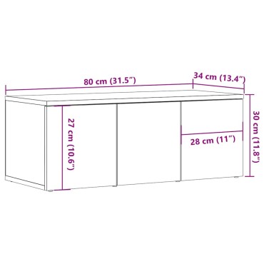 ντουλάπι τηλεόρασης vidaXL Artisan Oak 80x34x30cm Κατασκευασμένο ξύλο