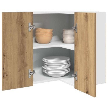 vidaXL κρεμαστό γωνιακό ντουλάπι Lyon Artisan Oak 57x57x60cm