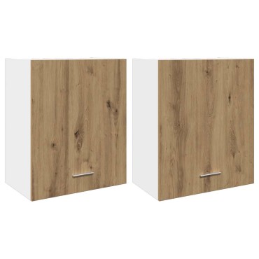 vidaXL κρεμαστά ντουλάπια Lyon 2 τεμ. Artisan Oak Κατασκευασμένο ξύλο 50x31x60cm
