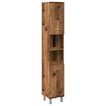 vidaXL Ντουλάπι μπάνιου Παλιό ξύλο 30x30x179cm Κατασκευασμένο ξύλο