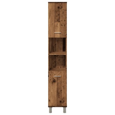 vidaXL Ντουλάπι μπάνιου Παλιό ξύλο 30x30x179cm Κατασκευασμένο ξύλο