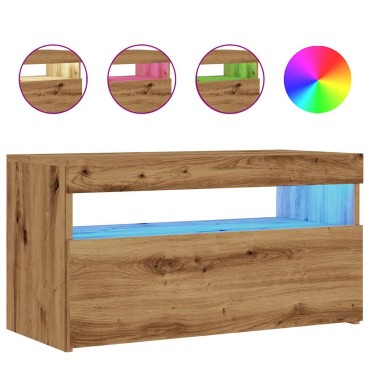 ντουλάπι τηλεόρασης vidaXL με φώτα LED Artisan Oak Κατασκευασμένο ξύλο 75x35x40 cm