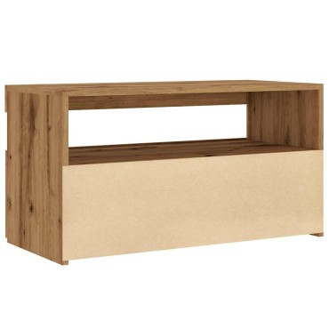 ντουλάπι τηλεόρασης vidaXL με φώτα LED Artisan Oak Κατασκευασμένο ξύλο 75x35x40 cm