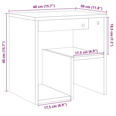 vidaXL Κομοδίνο ντουλάπι Artisan Oak 40x30x40cm Κατασκευασμένο ξύλο 1 τεμ.