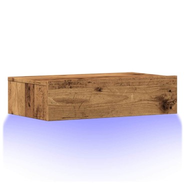 vidaXL Ντουλάπι τηλεόρασης με φώτα LED Παλιό ξύλο 60x35x15,5cm