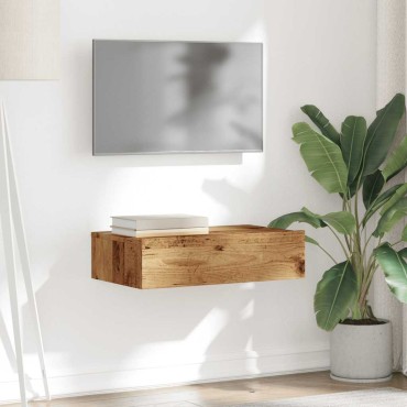 vidaXL Ντουλάπι τηλεόρασης με φώτα LED Παλιό ξύλο 60x35x15,5cm