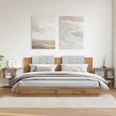 vidaXL Κομοδίνα 2 τεμ. Artisan Oak 50x30x51,5cm Κατασκευασμένο ξύλο