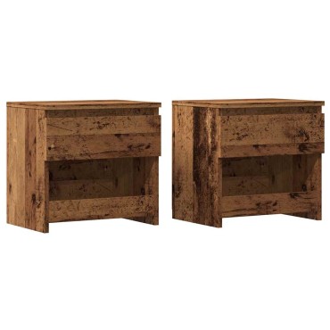 vidaXL Κομοδίνα 2 τεμ. Παλιό ξύλο 40x30x39cm Κατασκευασμένο ξύλο