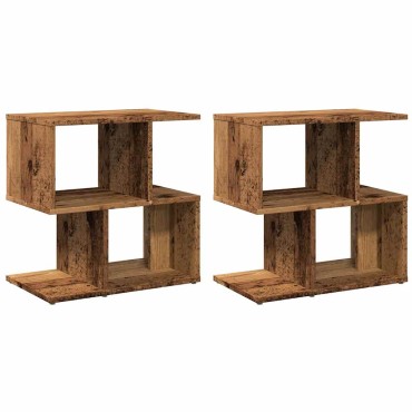 vidaXL Κομοδίνα 2 τεμ. Παλιό ξύλο 50x30x51,5cm Κατασκευασμένο ξύλο