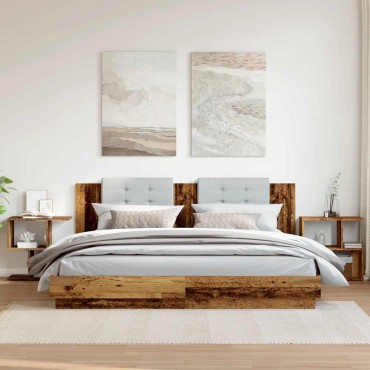 vidaXL Κομοδίνα 2 τεμ. Παλιό ξύλο 50x30x51,5cm Κατασκευασμένο ξύλο