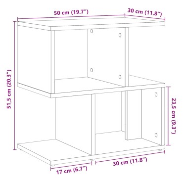 vidaXL Κομοδίνα 2 τεμ. Παλιό ξύλο 50x30x51,5cm Κατασκευασμένο ξύλο