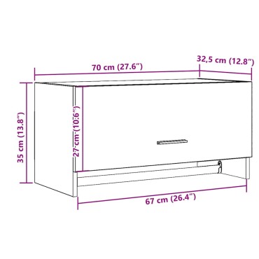 vidaXL Ντουλάπα Artisan Δρυς 70x32,5x35cm Ξύλο μηχανής 1 τεμ.