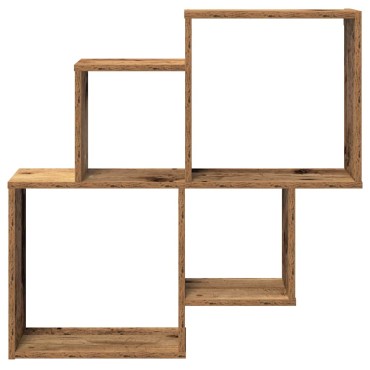 vidaXL Ράφι τοίχου Παλιό ξύλο 80x15x78,5cm Κατασκευασμένο ξύλο 1 τεμ.
