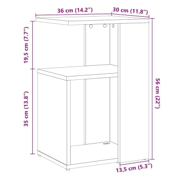 vidaXL Side Table Artisan Oak 50x30x50cm Κατασκευασμένο ξύλο