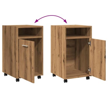 ντουλάπι vidaXL με ροδάκια Artisan Oak 33x38x60cm Κατασκευασμένο ξύλο