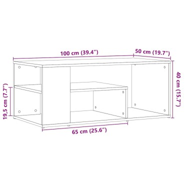 vidaXL Τραπεζάκι σαλονιού Παλιό ξύλο 100x50x40cm Κατασκευασμένο ξύλο 1 τεμ.