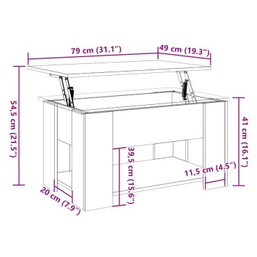 vidaXL Τραπεζάκι σαλονιού Παλιό ξύλο 79x49x41cm Ξύλο μηχανής 1 τεμ.