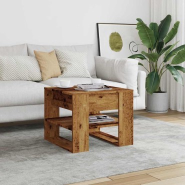 vidaXL Τραπεζάκι σαλονιού Παλιό ξύλο 55,5x55x45cm Κατασκευασμένο ξύλο 1 τεμ.
