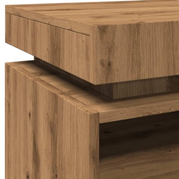 vidaXL Κομοδίνα με φώτα LED 2 τεμ. Artisan Oak 40x39x48,5cm