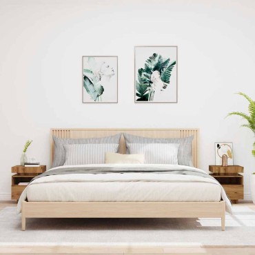 vidaXL Κομοδίνα με φώτα LED 2 τεμ. Artisan Oak 40x39x48,5cm