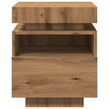 vidaXL Κομοδίνα με φώτα LED 2 τεμ. Artisan Oak 40x39x48,5cm