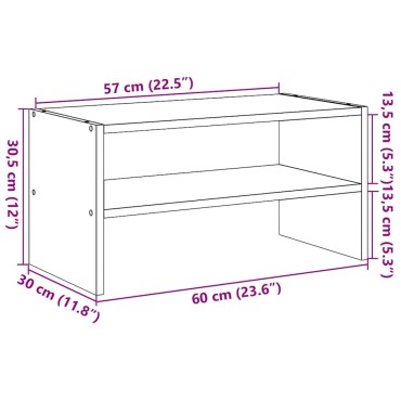 vidaXL Ράφι παπουτσιών στοιβαζόμενο Sonoma Oak 60x30x30,5cm