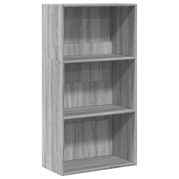 vidaXL Βιβλιοθήκη Γκρι Sonoma 60x30x114cm Ξύλινη κατασκευή 1 τεμ.