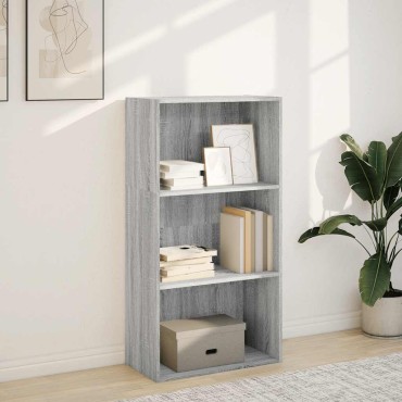 vidaXL Βιβλιοθήκη Γκρι Sonoma 60x30x114cm Ξύλινη κατασκευή 1 τεμ.
