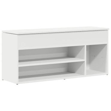 Πάγκος παπουτσιών vidaXL Λευκό 102x30,5x45 cm Κατασκευασμένο ξύλο