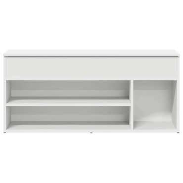 Πάγκος παπουτσιών vidaXL Λευκό 102x30,5x45cm Κατασκευασμένο ξύλο