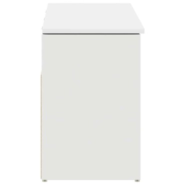 Πάγκος παπουτσιών vidaXL Λευκό 102x30,5x45cm Κατασκευασμένο ξύλο