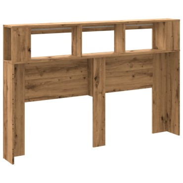 vidaXL LED κεφαλάρι Artisan Oak 160x18,5x103,5cm Κατασκευασμένο ξύλο